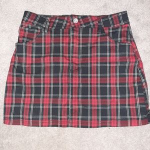 Forever 21 Red and Black Plaid Mini Skirt